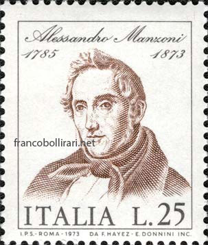 Francobollo repubblica italiana "Alessandro Manzoni" 1973