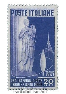 Francobollo repubblica italiana" Esposizione di arte tessile e moda" 1951