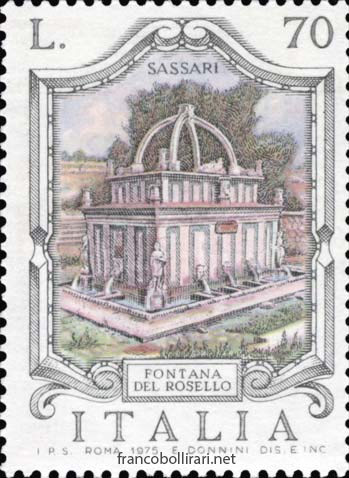 Francobollo repubblica italiana " Fontana del Rosello" 1975
