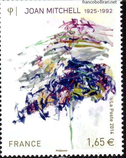 Francobollo raro francese - Joan Mitchell